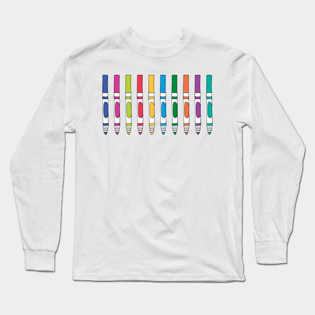 Colorful Marker Set Long Sleeve T-Shirt by murialbezanson